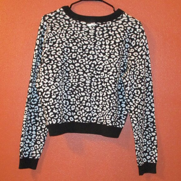 MICHAEL Michael Kors NEW Woman Large Black White Graphic Cardigan Sweater - Picture 5 of 11